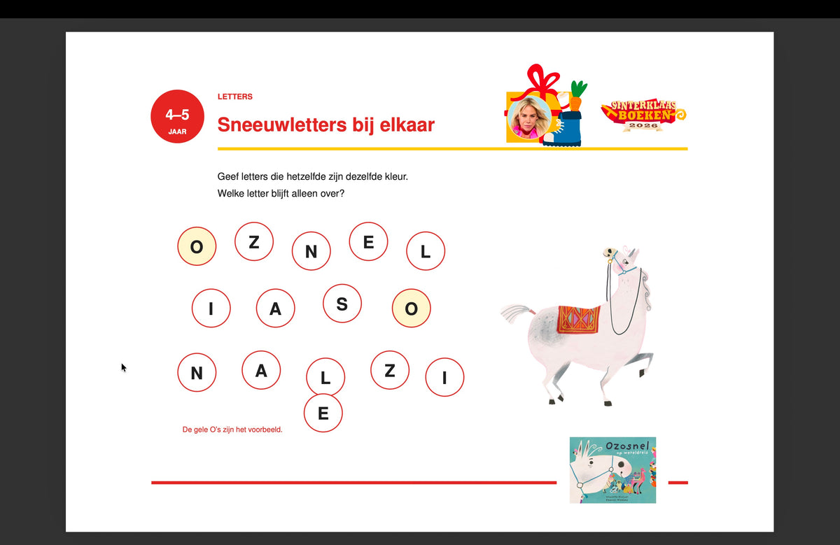 Voorbeeld van een letterspelletje voor thuis